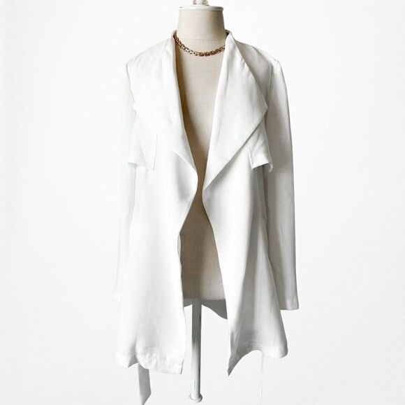 Vintage Y2K White Waist Tie Cardigan Blazer Jacket Size XS/S - Picture 5 of 9